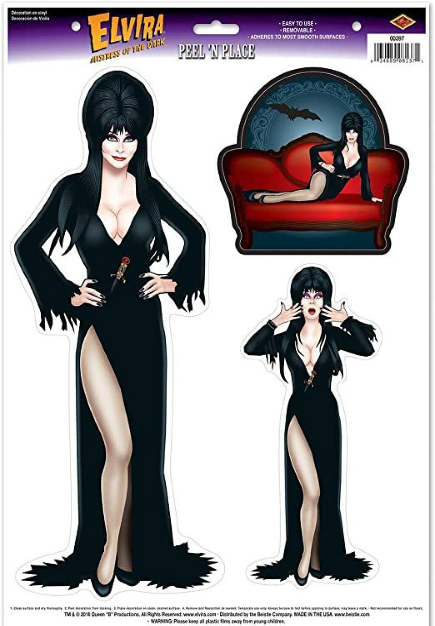 Halloween * | Beistle Elvira Peel 'N Place Decals Indoor Decor