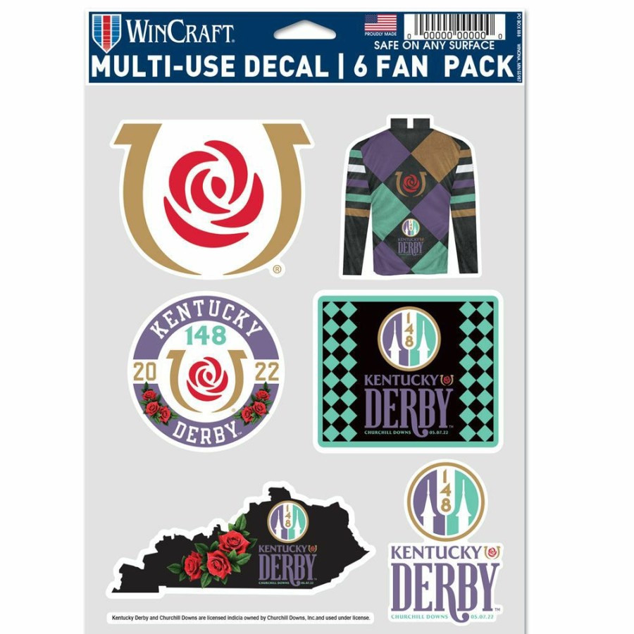 Derby * | Wincraft 148Th Kentucky Derby Merchandise Kentucky Derby 148 6/Pkg Multi-Use Decals