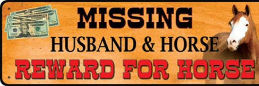 Derby * | Rivers Edge Missing Horse Tin Sign