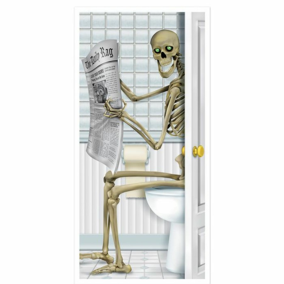 Halloween * | Beistle Skeleton Restroom Door Cover Indoor Decor