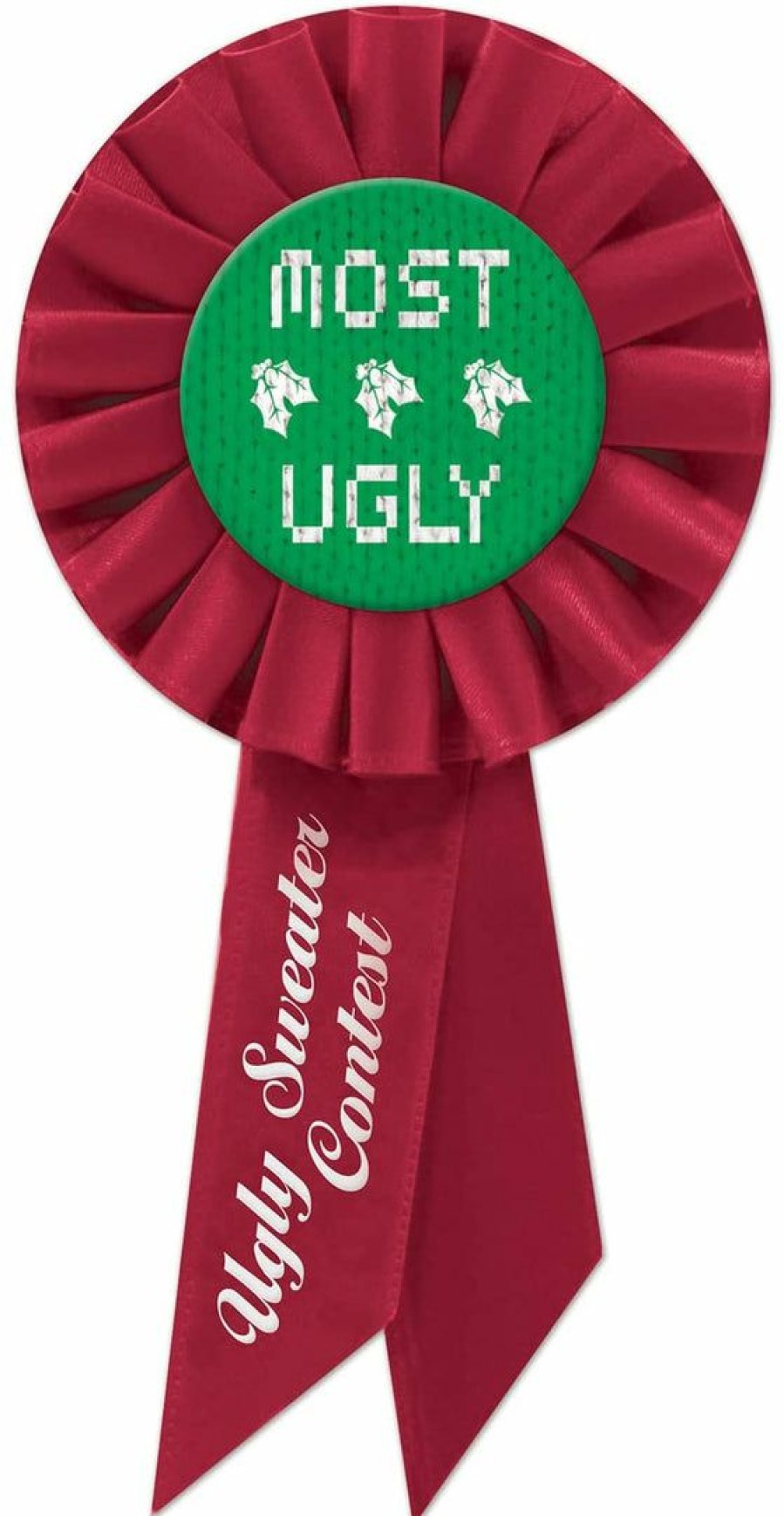 Christmas * | Beistle Ugly Christmas Sweater Rosette Ribbon