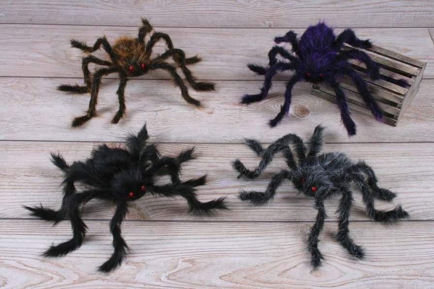 Halloween * | Fun World Cemetery 30 Black Hairy Spider