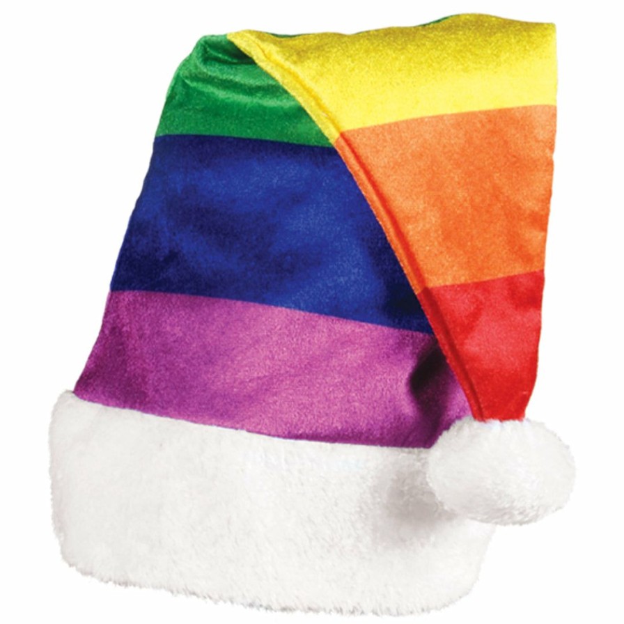 Christmas * | Beistle Rainbow Santa Hat Christmas Accessories