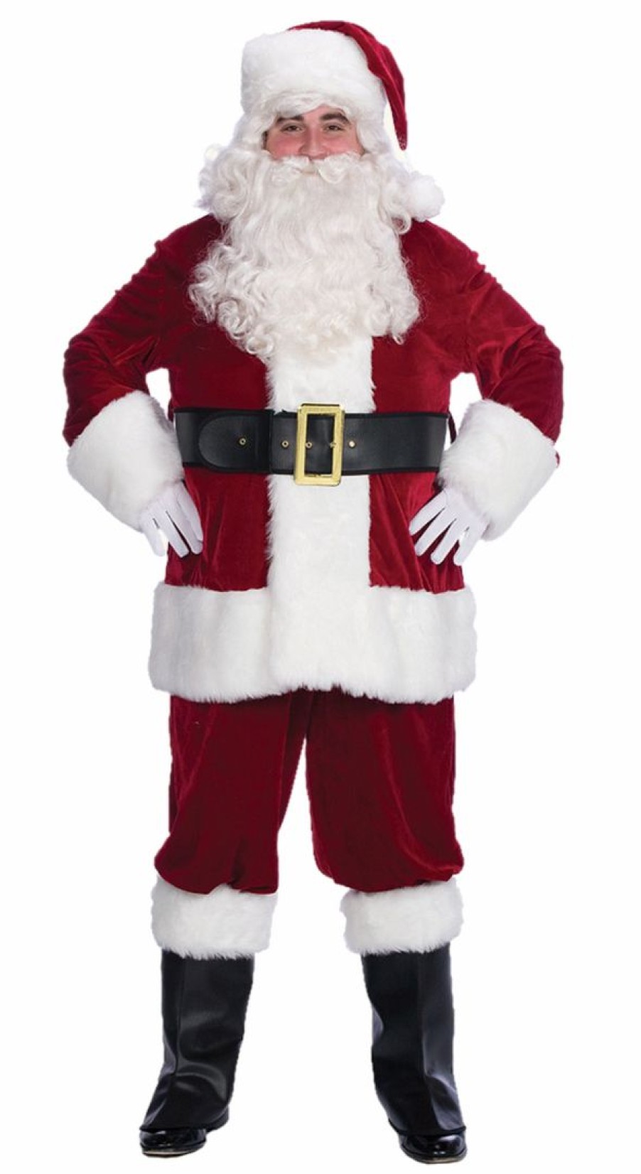 Christmas * | Halco Burgundy Velveteen Santa Claus Suit Christmas Accessories