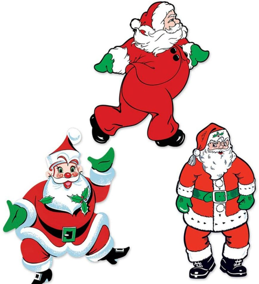 Christmas * | Beistle Vintage Christmas Santa Claus Cutouts Christmas Decorations