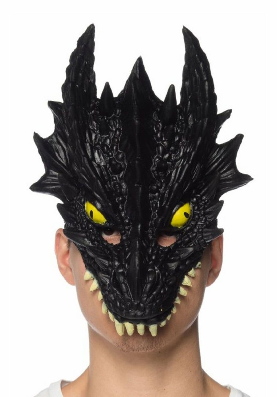 Mardi Gras * | Hm Smallwares Black Dragon Mask Half Masks