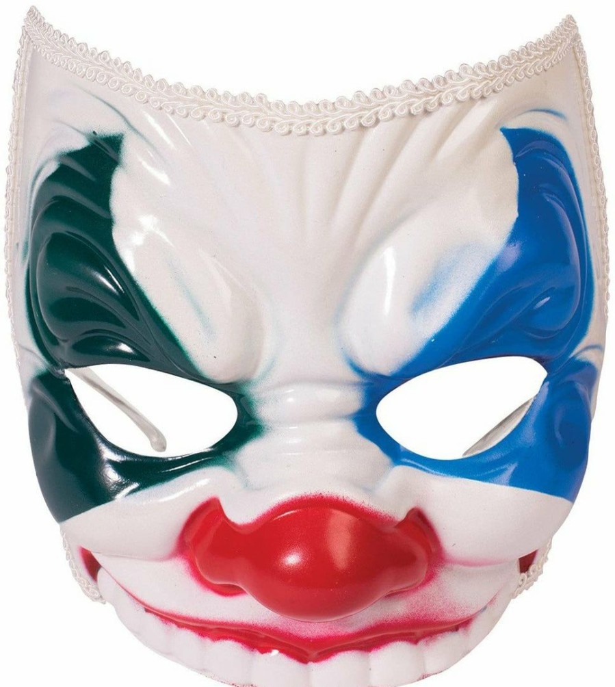 Mardi Gras * | Forum Novelties Half Mask-Evil Clown W/Eyeglass Arms Half Masks