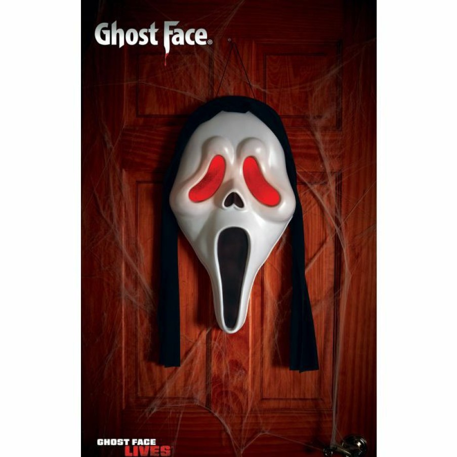 Halloween * | Fun World Haunting Props 22 Ghost Face Light-Up Plaque