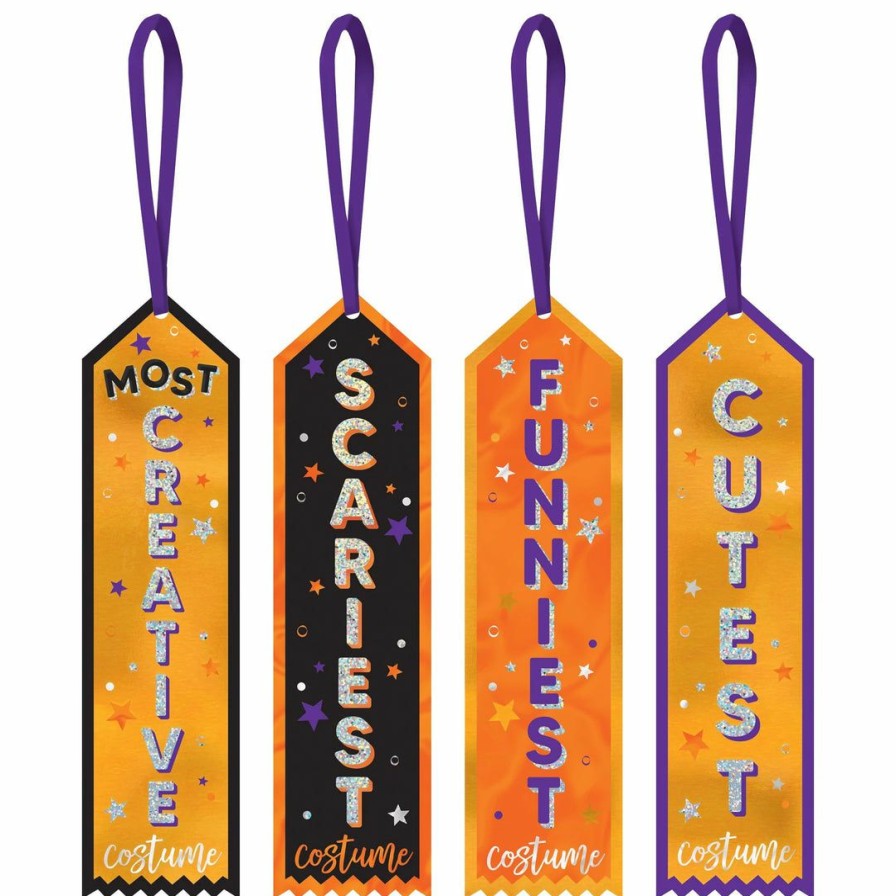 Halloween * | Amscan Party Supplies Halloween Award Ribbons 4 Pack-Fabric