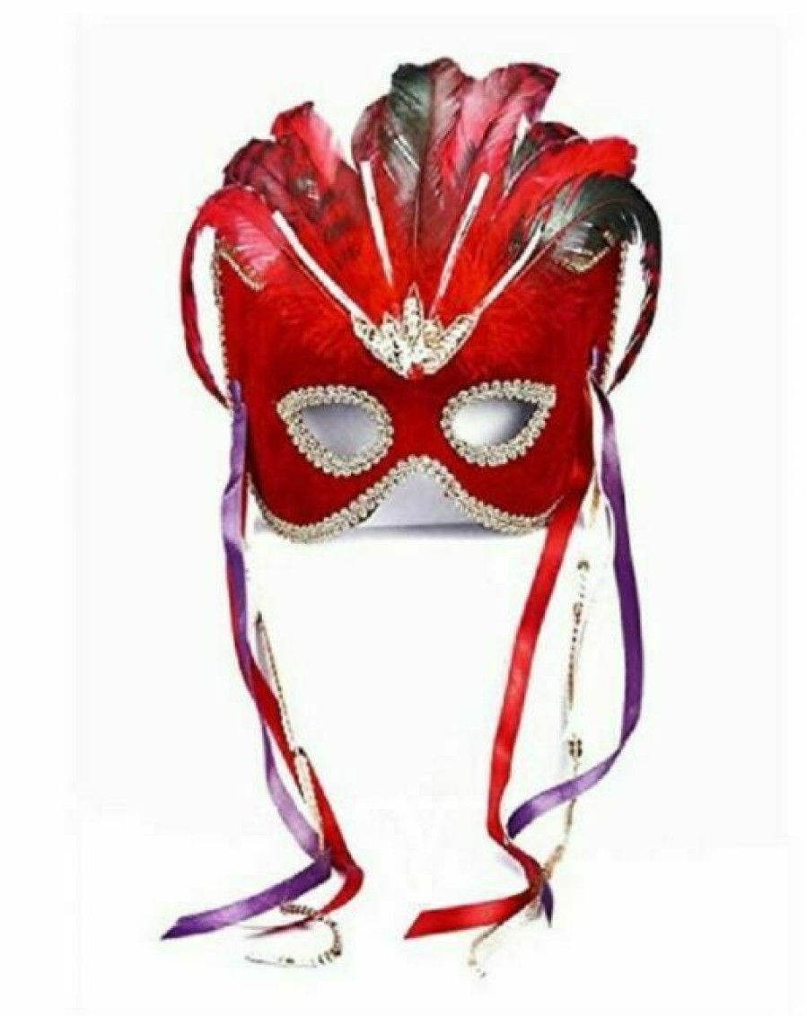 Mardi Gras * | Forum Novelties Venetian Mask Red Velvet Colombina