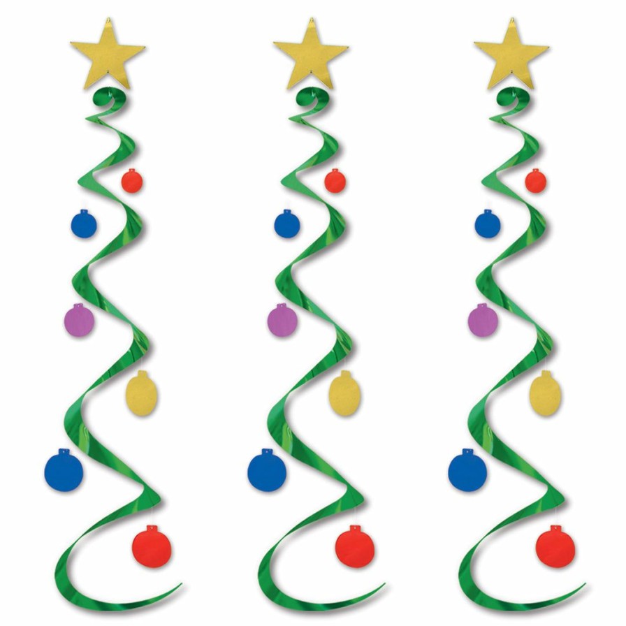 Christmas * | Beistle Christmas Tree Whirls Christmas Decorations