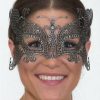 Mardi Gras * | Forum Novelties Half Mask Silver Lace Butterfly Half Masks