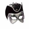 Mardi Gras * | Forum Novelties Venetian Masks Venetian Mask Silver Cocktail W/Hat