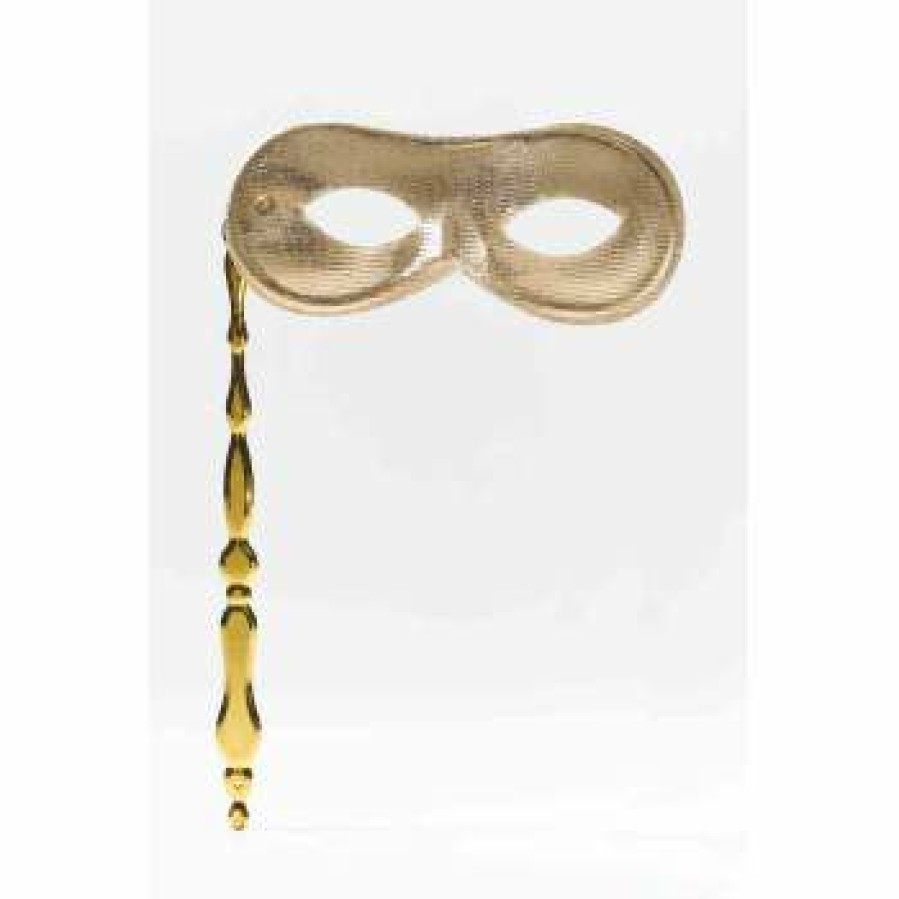 Mardi Gras * | Forum Novelties Half Masks Half Mask Domino On Stick Gold