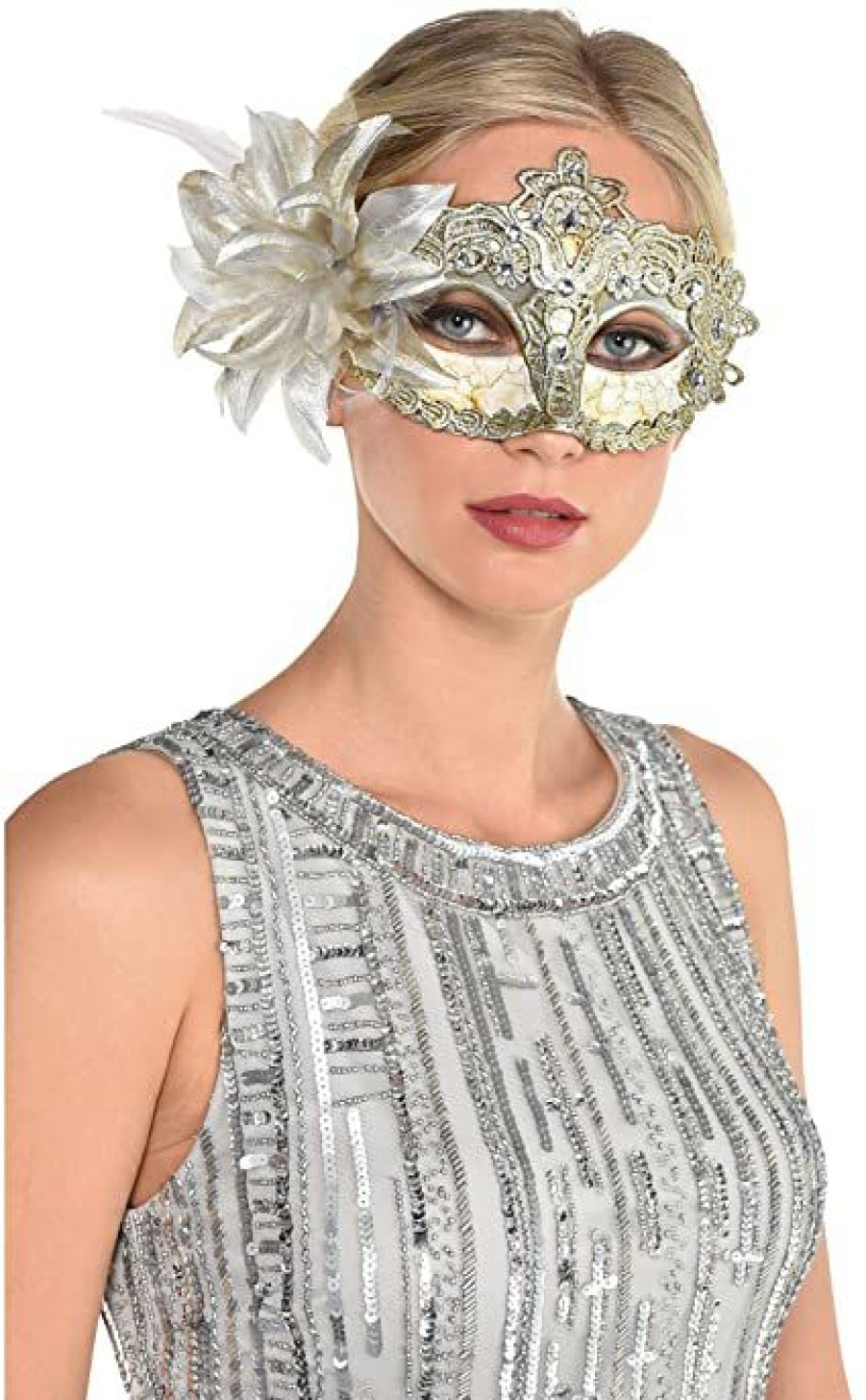 Mardi Gras * | Amscan Half Masks Half Mask Jeweled Parisian