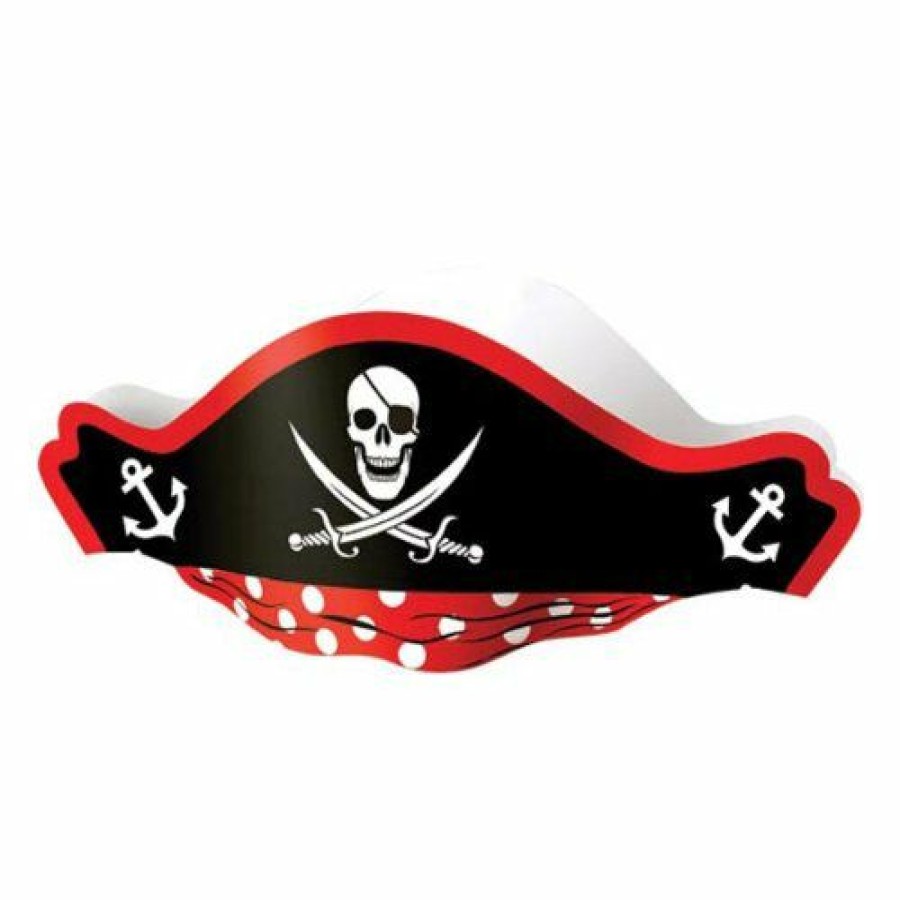 Halloween * | U. S. Toy Party Supplies Cardboard Pirate Hat (12 Pcs)