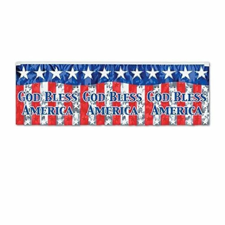 Halloween * | Beistle God Bless America Fringe Banner Decor