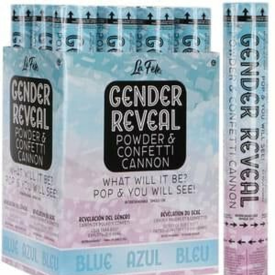 New Year * | Loftus International Confetti And Serpentines Gender Reveal Confetti Cannon Blue