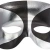 Mardi Gras * | Forum Novelties Half Mask Cocktail Black & Silver Half Masks