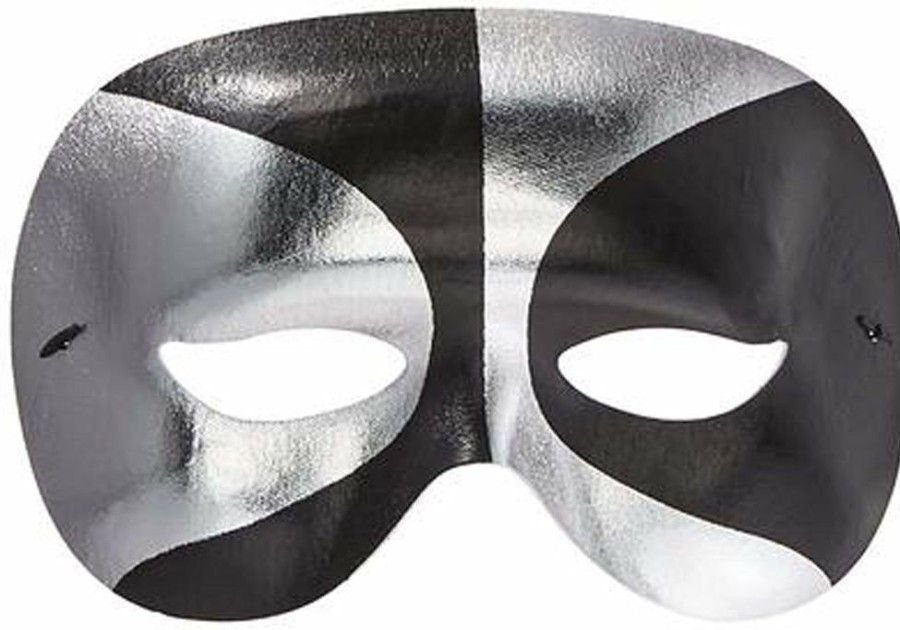 Mardi Gras * | Forum Novelties Half Mask Cocktail Black & Silver Half Masks