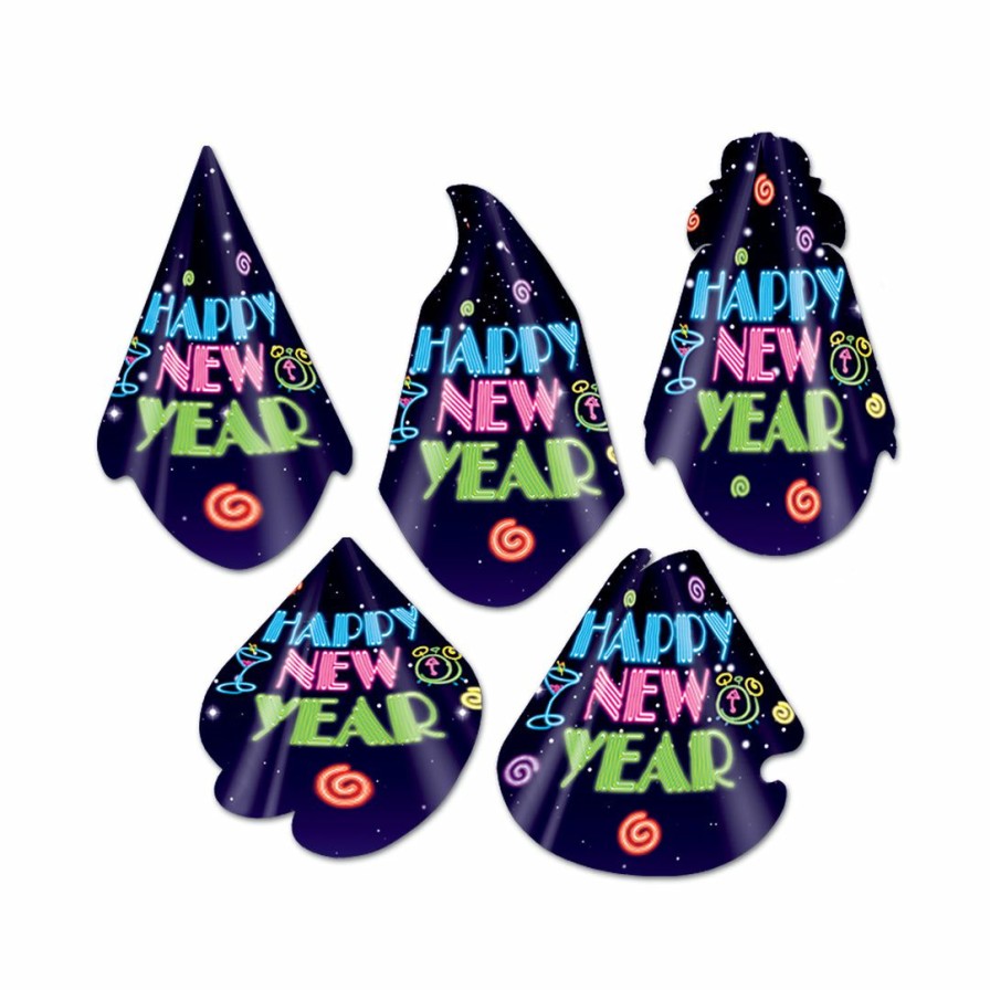 New Year * | Beistle Neon Midnight Hat Assortment