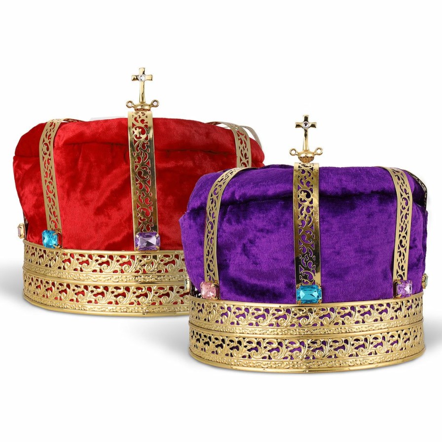 Mardi Gras * | Sunnywood King'S Crown Gold W/Jewels Hats And Crowns