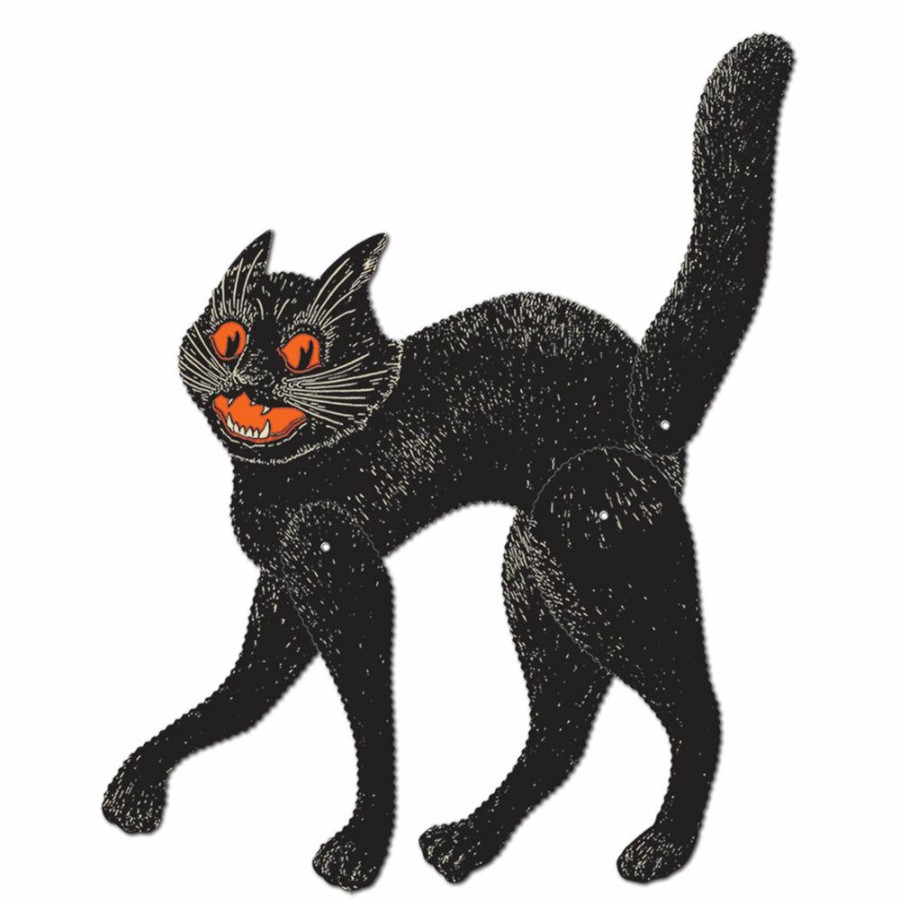 Halloween * | Jointed Scratch Cat Cutout Vintage Beistle Beistle Vintage Halloween