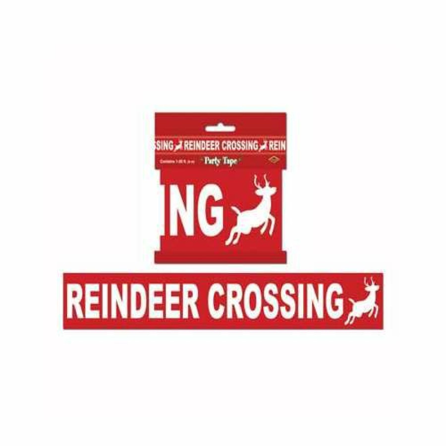 Christmas * | Beistle Reindeer Crossing Party Tape Christmas Decorations