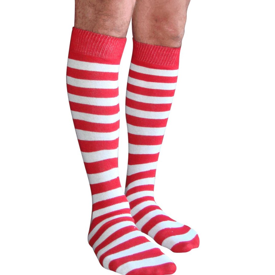 Christmas * | Forum Novelties Red/White Striped Socks Christmas Accessories