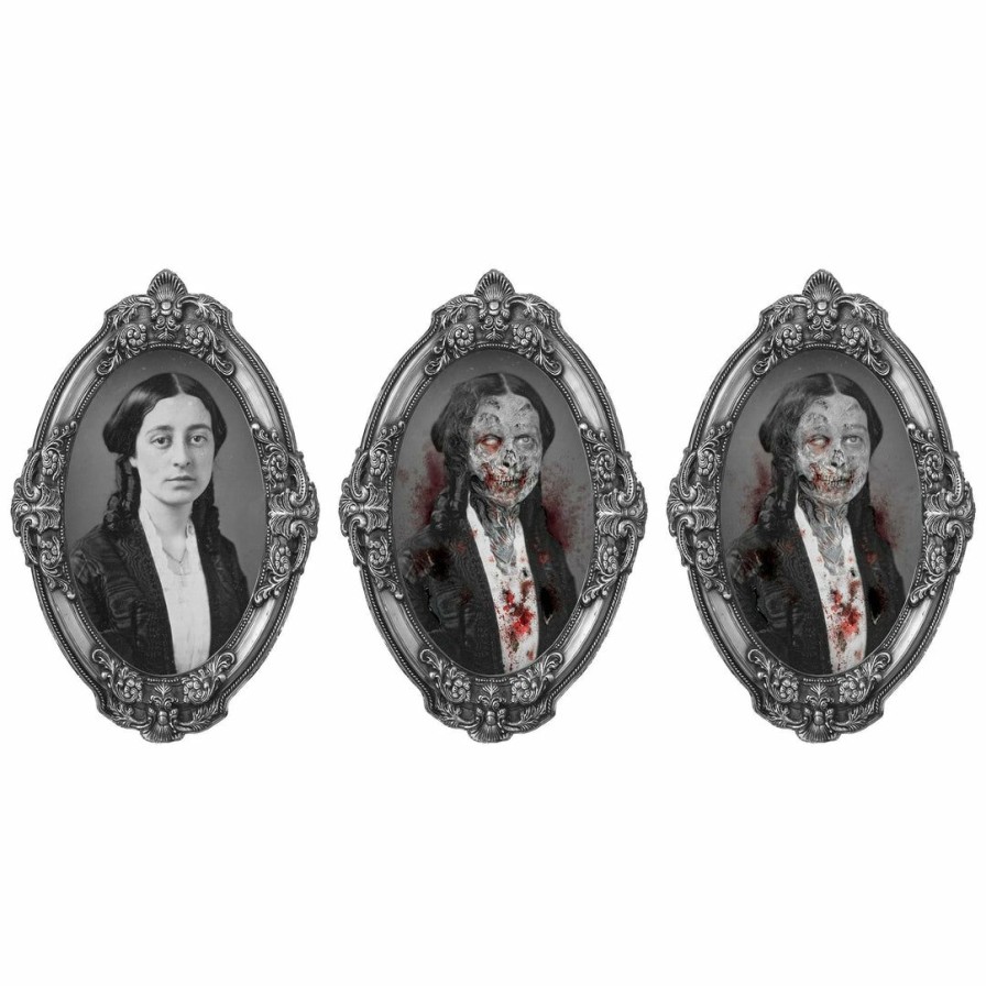 Halloween * | Amscan Creepy Woman Lenticular Portrait Indoor Decor