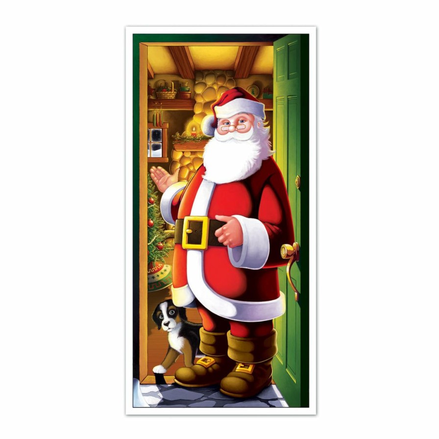 Christmas * | Beistle Christmas Decorations Santa Claus Door Cover