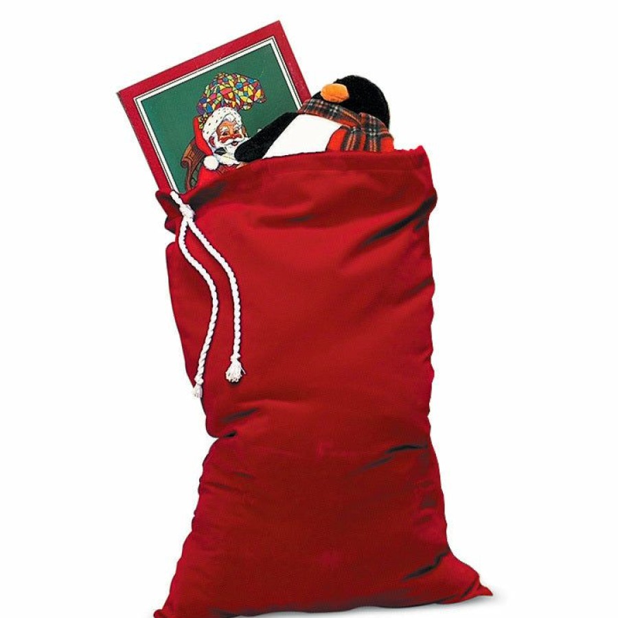 Christmas * | Halco Red Velvet Santa Claus Toy Bag Christmas Accessories