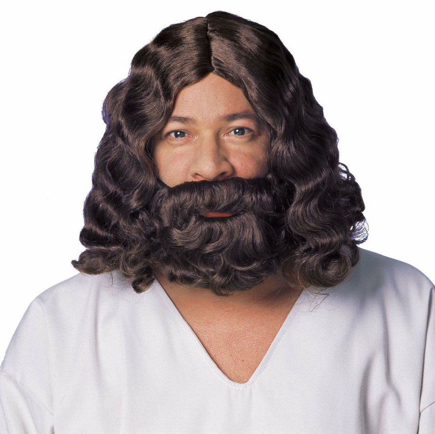 Christmas * | Costume Culture Jesus Wig And Beard Set Biblical Accessories