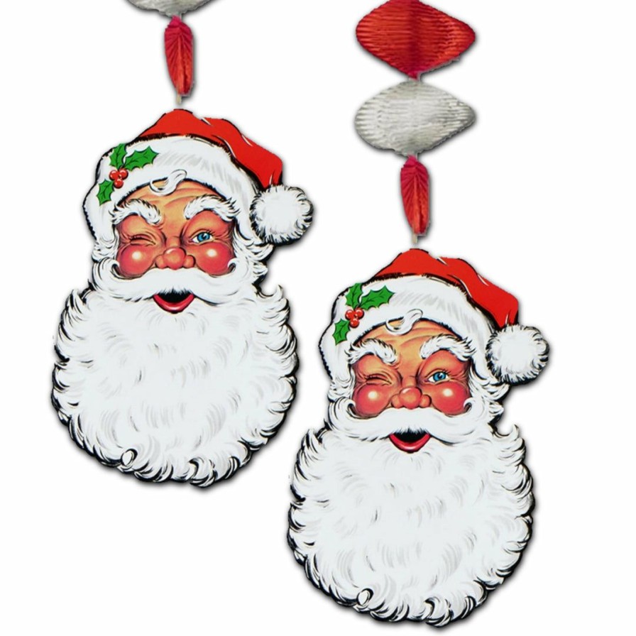 Christmas * | Beistle True Vintage Santa Claus Danglers Christmas Decorations