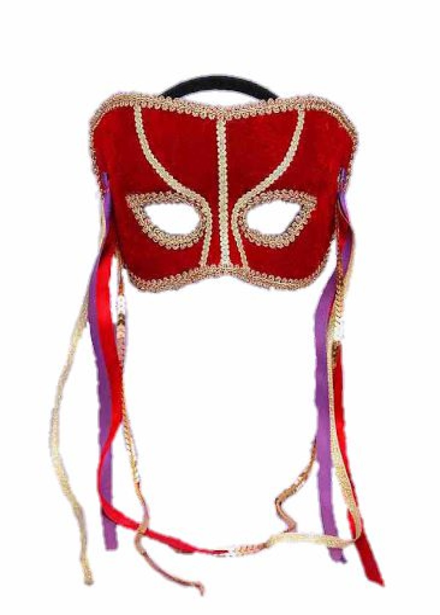 Mardi Gras * | Forum Novelties Venetian Masks Venetian Mask Red Velvet Colombino