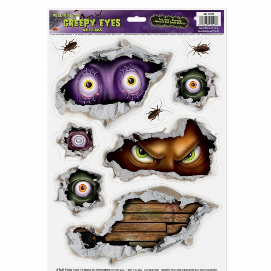 Halloween * | Beistle Creepy Eyes Peel N Place Indoor Decor