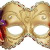 Mardi Gras * | Forum Novelties Venetian Mask Gold Hibiscus Colombina Venetian Masks