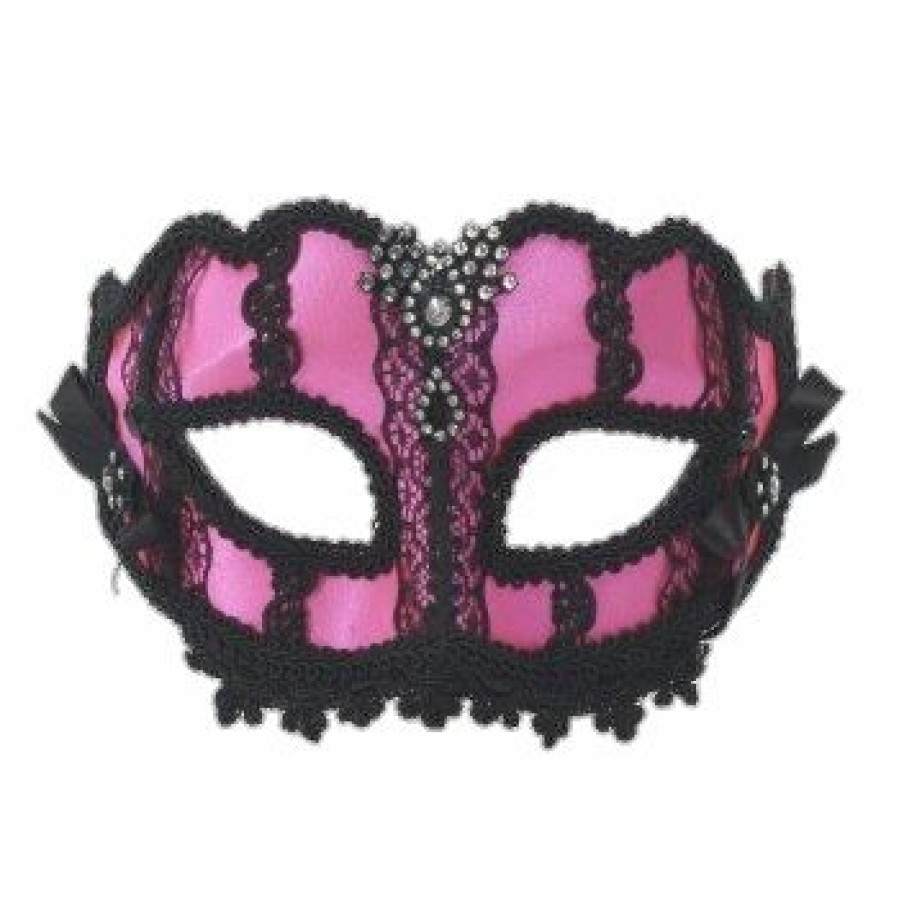 Mardi Gras * | Forum Novelties Venetian Masks Venetian Mask Hot Pink And Black