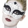 Mardi Gras * | Smiffy'S Venetian Mask White And Black Swan Colombina