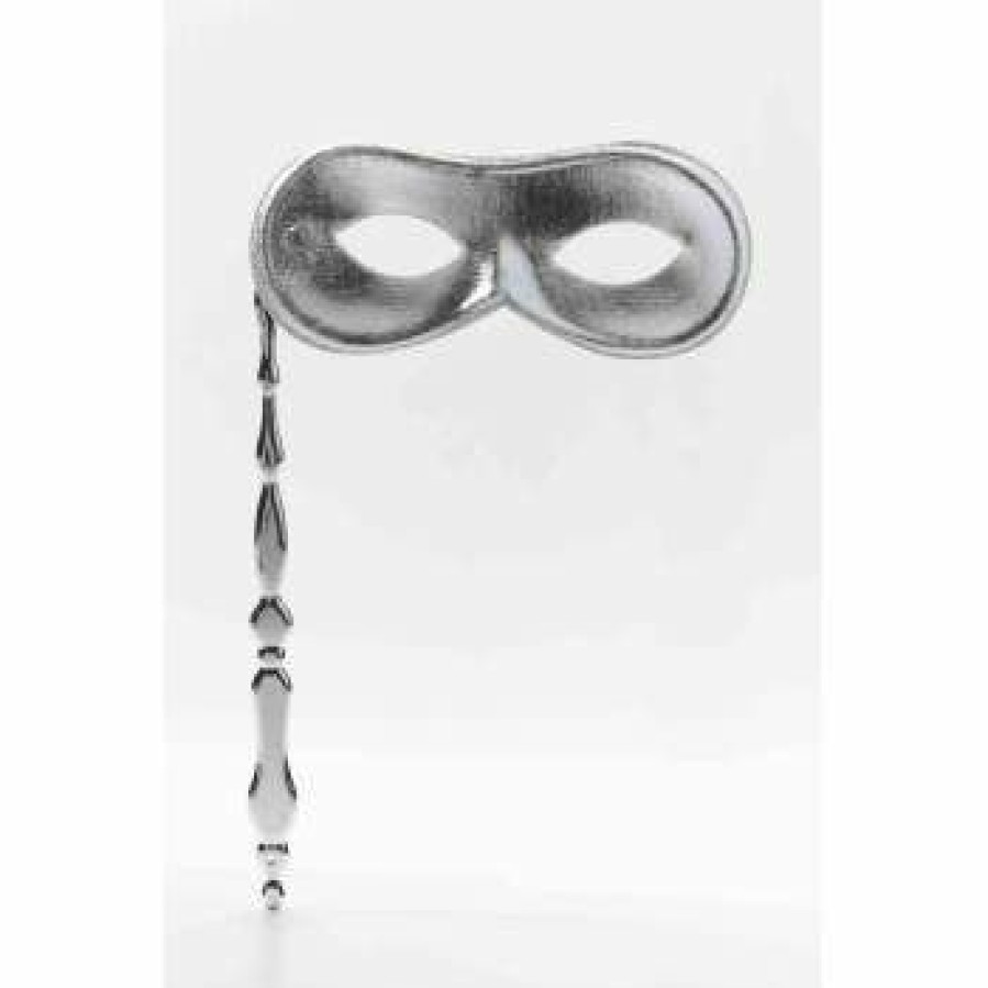 Mardi Gras * | Forum Novelties Half Mask Domino On Stick Silver Half Masks