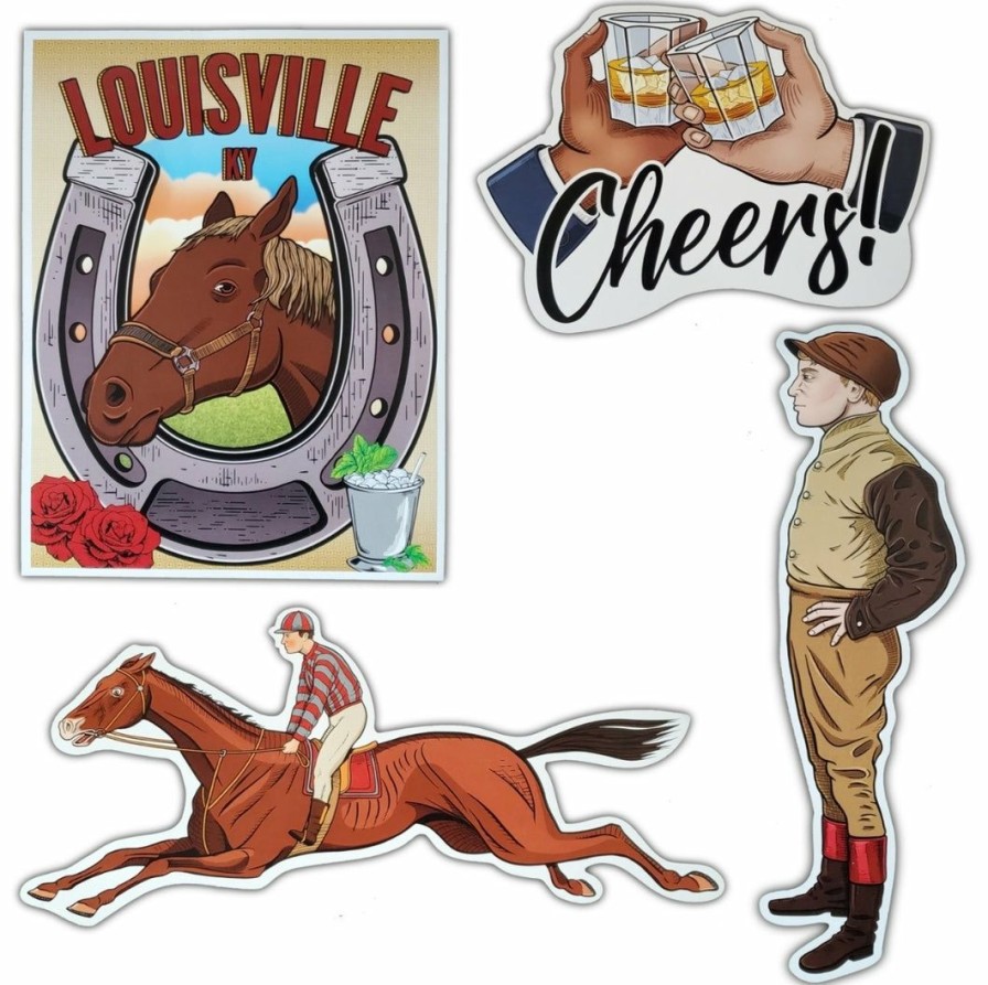 Derby * | Caufield'S Novelty Vintage Derby Large Cutouts 4 Per Pkg