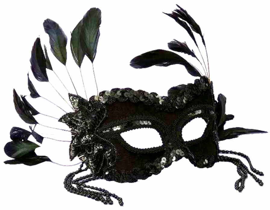 Mardi Gras * | Forum Novelties Venetian Mask Black Beaded Colombina