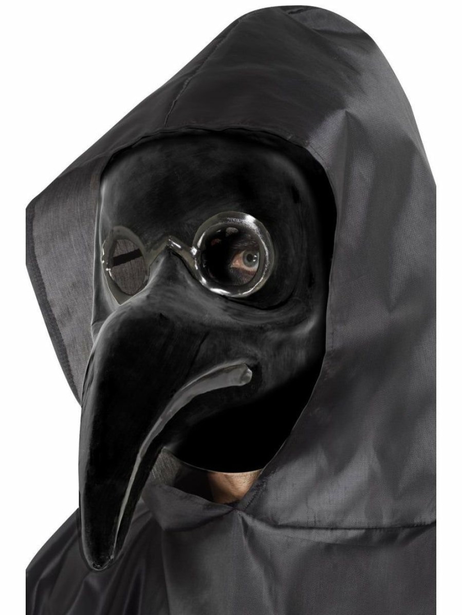 Mardi Gras * | Smiffy'S Plague Doctor Mask Black Half Masks