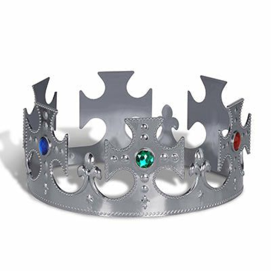 Mardi Gras * | Beistle Royal King'S Crown Silver Hats And Crowns