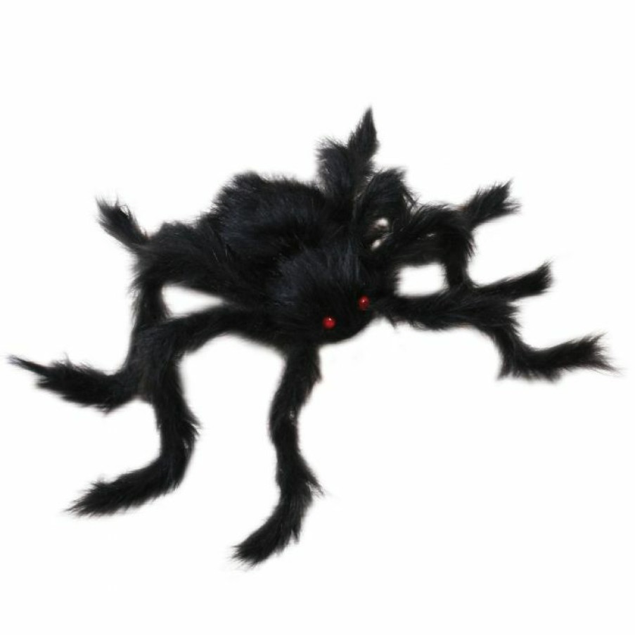 Halloween * | Fun World 20 Black Hairy Spider Indoor Decor