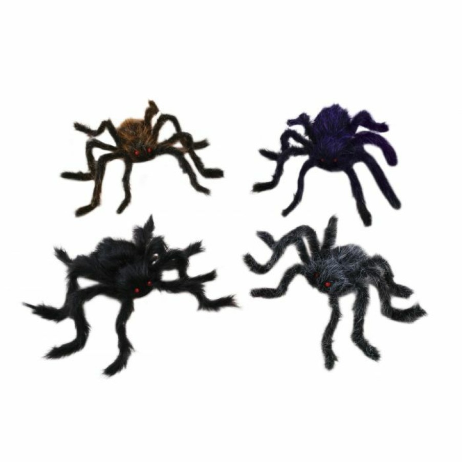 Halloween * | Fun World 20 Black Hairy Spider Indoor Decor